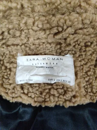 Abrigo borreguillo Zara Beige