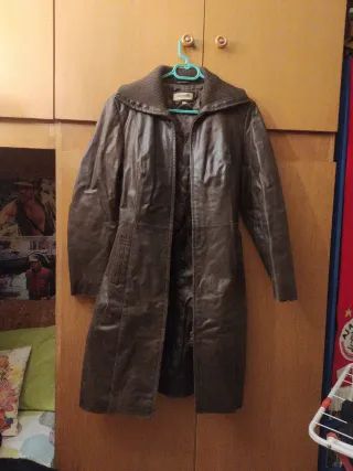 Abrigo de piel marrón mujer