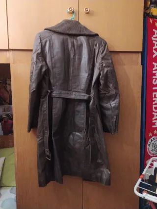 Abrigo de piel marrón mujer