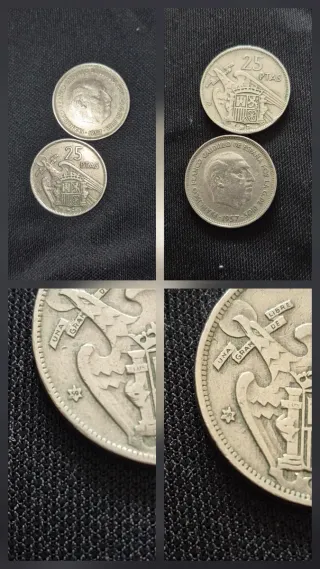 Lote 4 monedas 25, 50 y 100 pesetas *58, *59 y *76