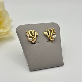 Pendientes Oro 18kt con Perlas y Circonitas