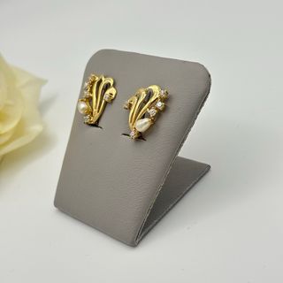 Pendientes Oro 18kt con Perlas y Circonitas