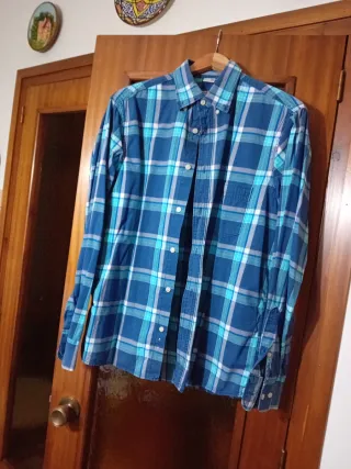 Camisa cuadros azul caballero