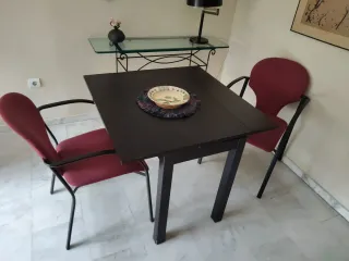 Mesa comedor ampliable Ikea negra