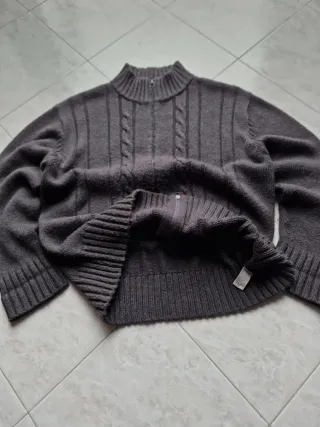 Maglione zip vintage marrone anni '90