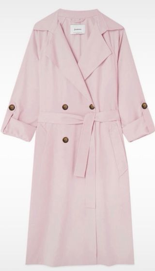 Trench Stradivarius fluido rosa