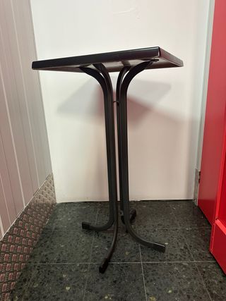 2 Mesas Altas Bar/Terraza Metálicas Negras