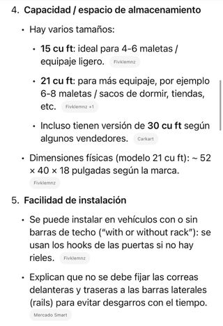 Baúl de Techo FIVKLEMNZ 21 Cubic Feet (URGENTE)