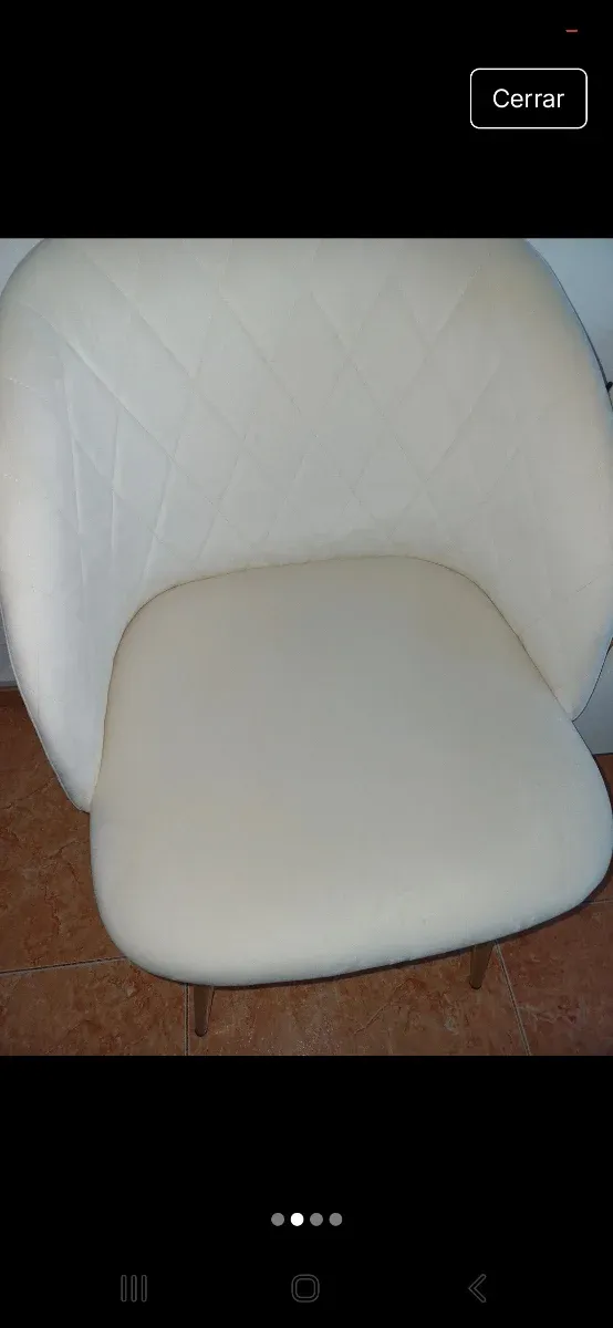 2 Sillas de Terciopelo Blancas