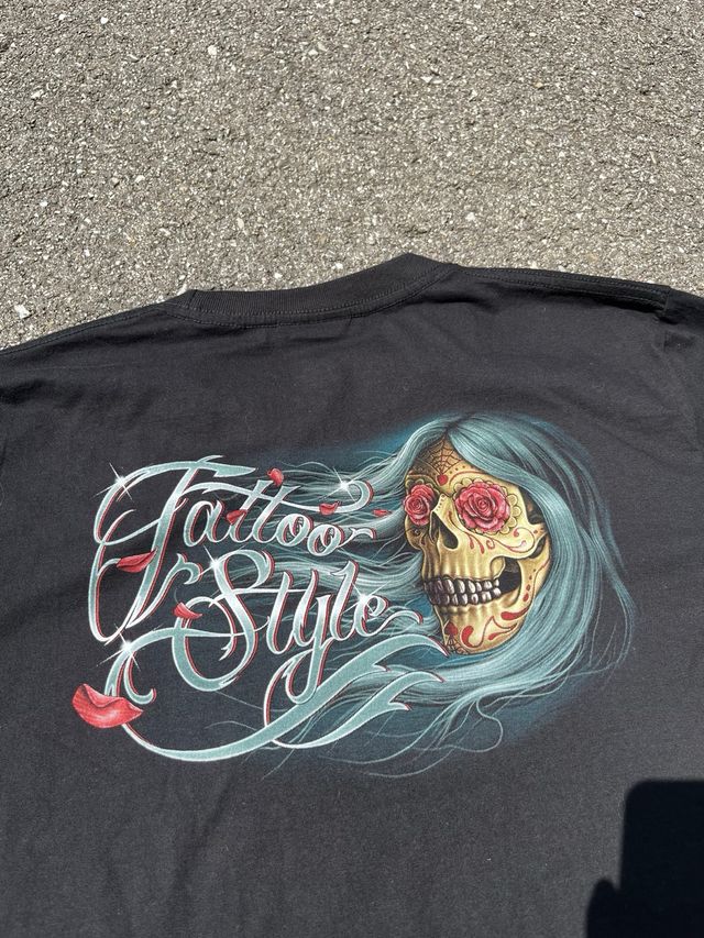 Camiseta Gráfica Estilo Tatuaje Retro Y2K