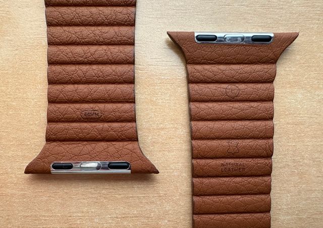 Apple Watch 44mm. Saddle Brown Leather Loop L