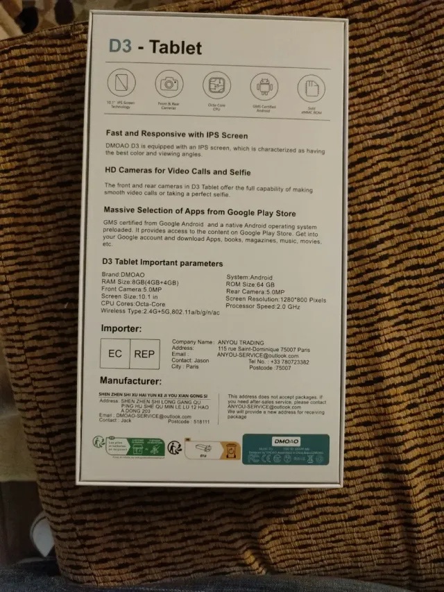 Tablet DMOAO D3 10.1 IPS 64GB