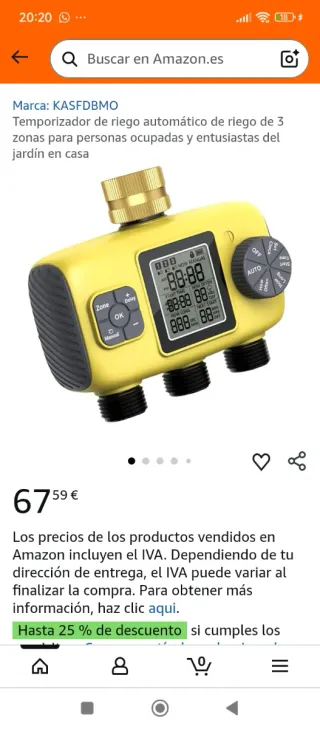 Temporizador Riego Digital 3 Zonas YZD03