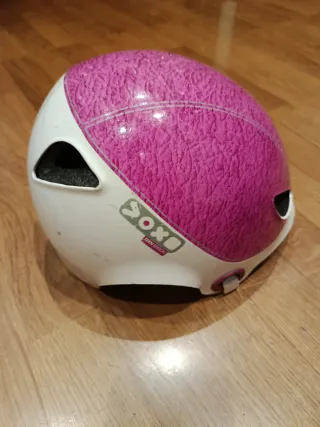 Casco Btwin Rosa y Blanco