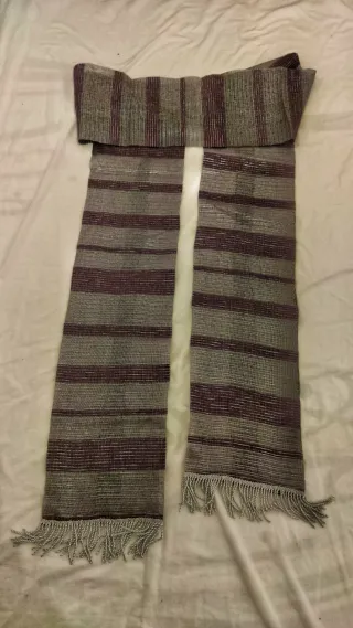 Fajín Virgen Morado y Plateado