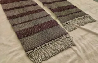 Fajín Virgen Morado y Plateado