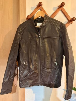 Chaqueta Semicuero Jack & Jones Marrón Oscuro XL