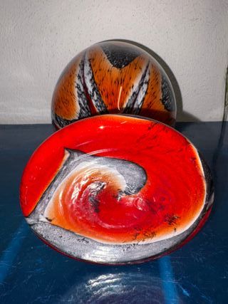 Vaso Carlo Moretti Vetro Arancio Rosso