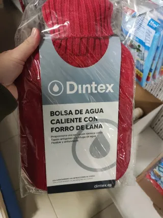 Bolsa de agua caliente Dintex con forro de lana