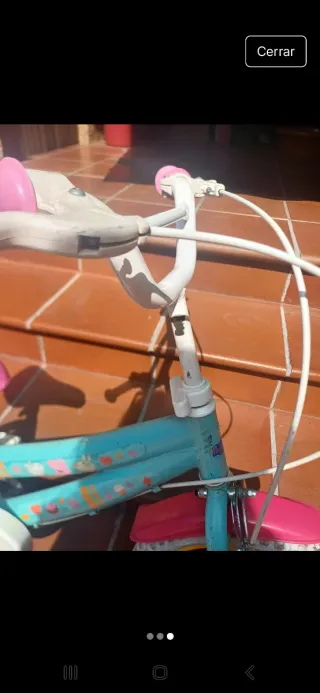 Bicicleta infantil azul y rosa