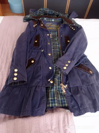 Abrigo azul y verde estilo preppy