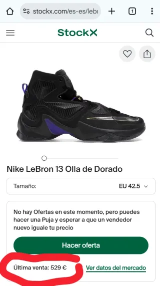 Nike LeBron XIII Pot of Gold Talla 42.5