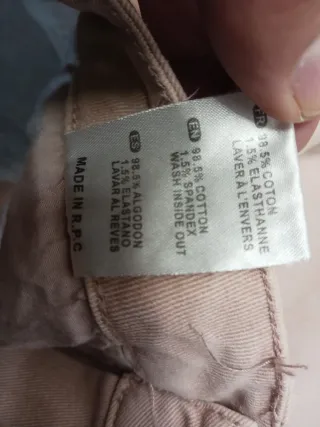 Pantalón vaquero Oraiçe Paris beige 100% algodón