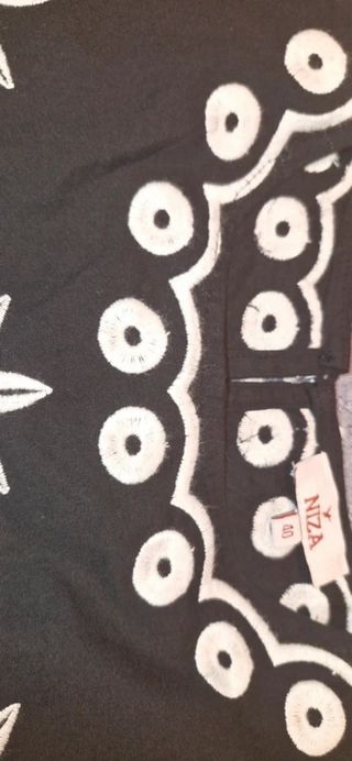 Vestido Niza Talla 40 Negro con Blanco