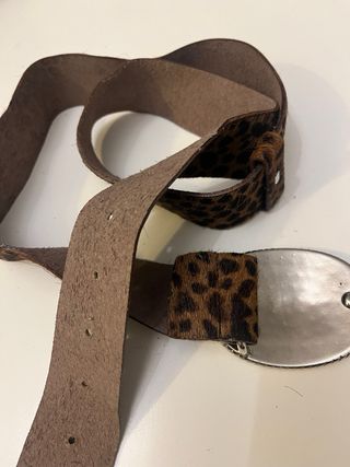 Cintura Vera Pelle Cavallino Fibbia Glitter