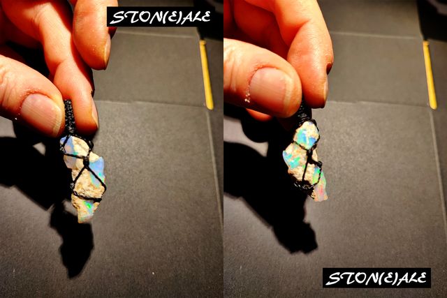 piccolo ciondolo in macramè e pietre dure