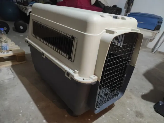 Transportín perro grande beige/gris