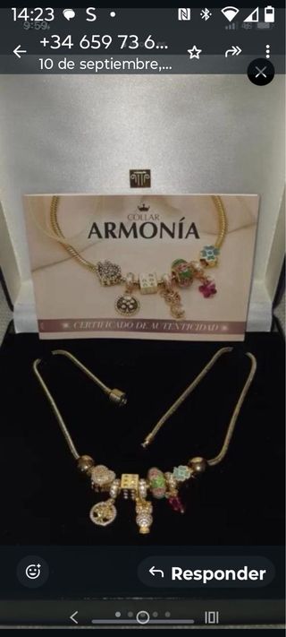 Caja con reloj y colgantes