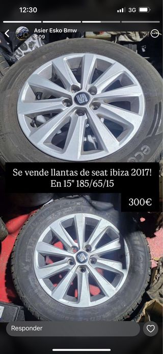Llantas Seat Ibiza 2017 15 185/65