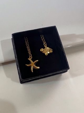 Colgante Estrella de Mar y Tortuga Dorado