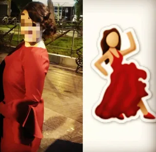 Vestido rojo elegante manga acampanada