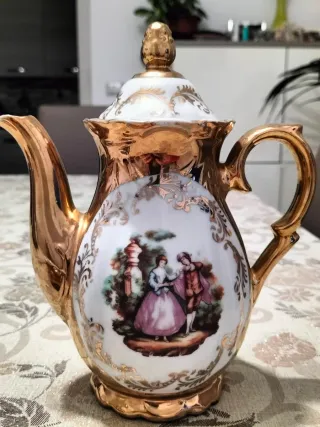 Set Caffettiera e Zuccheriera Vintage Oro