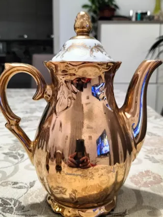 Set Caffettiera e Zuccheriera Vintage Oro