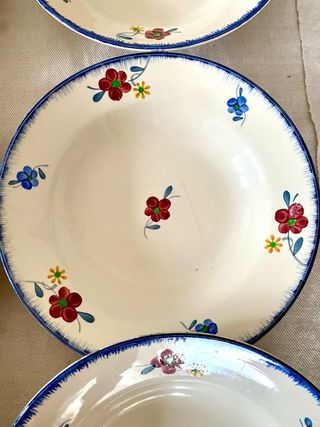 6 Platos Hondos Vintage Digoin Sarreguemines