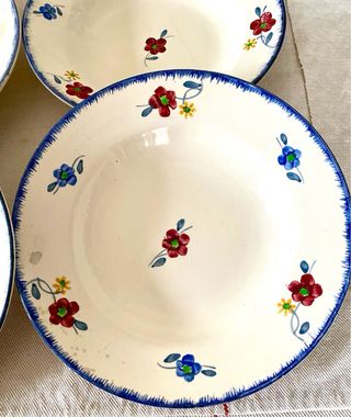 6 Platos Hondos Vintage Digoin Sarreguemines