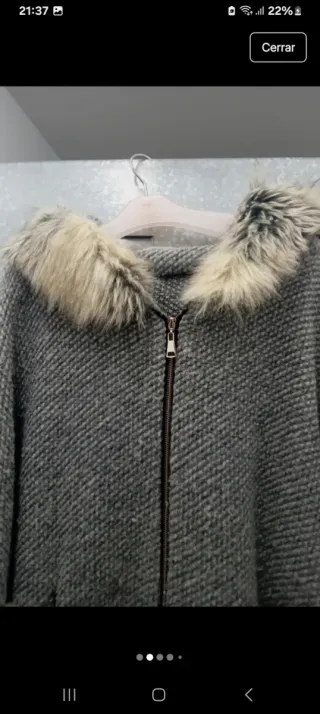 Abrigo lana con pelo talla L