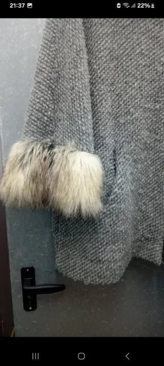 Abrigo lana con pelo talla L