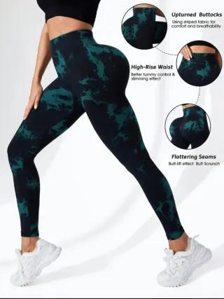 Mallas deportivas efecto tie-dye