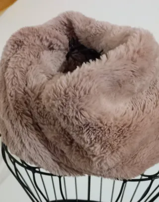 Sciarpa scaldacollo ad anello rosa polvere