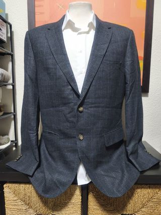 Blazer azul y gris