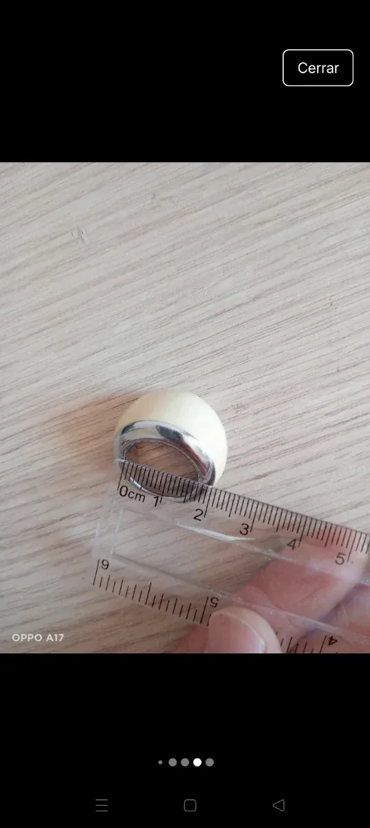 Anillo Beige y Plateado para Mujer