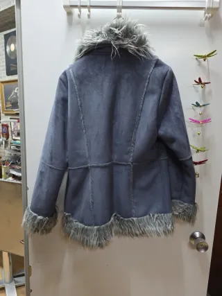 Abrigo Sacks T40 Gris con Pelo Sintético