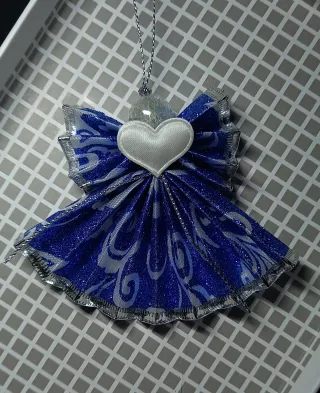 Adorno Navideño Ángel Corazón Azul