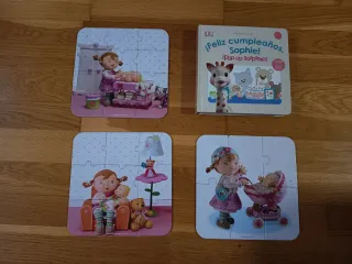 Lote libro desplegables  y 3 puzzles infantiles