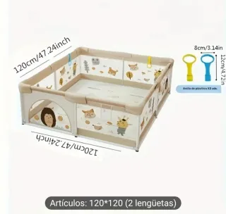 Parque infantil de juegos (valla con colchoneta).