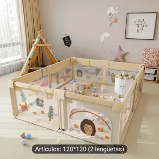 Parque infantil de juegos (valla con colchoneta).